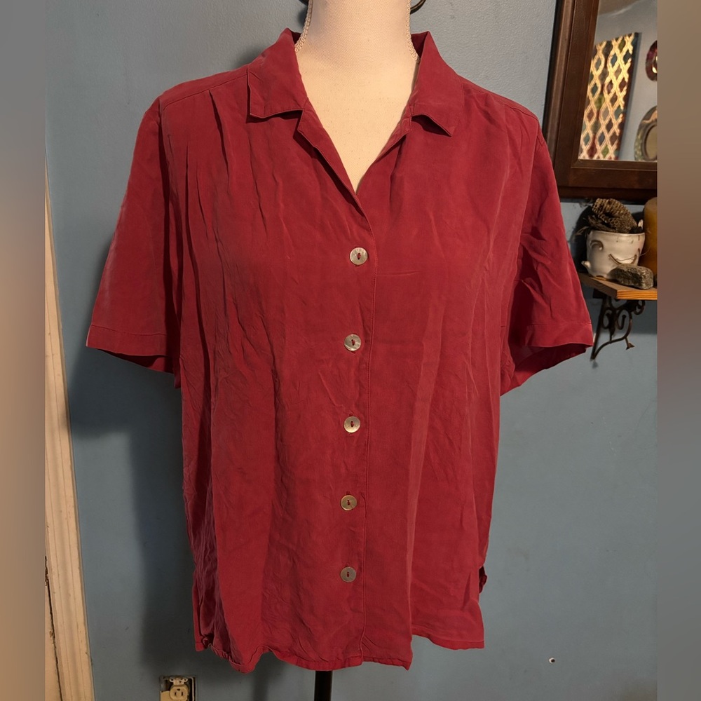 Vintage, Baxter Wells, 100% Silk, Button Down, Shirt